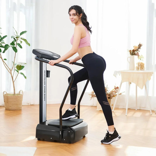 Whole Body Vibration Plate, 500W Vibration Plate Exercise Machine With 99 Levels 3 Preset Modes And 2 Resistance Bands
