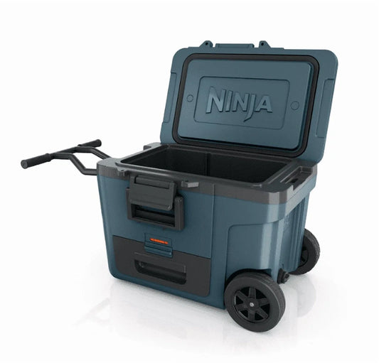 Ninja, Cooler, FrostVault 45QT Cooler With Wheels, Insulated With Temp Dry Storage Drawer, Keeps Ice Cold For Days, For The Beach, Camping, FB245AOB