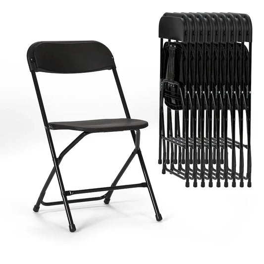 10 Pack Plastic Folding Chair 350lb. Capacity For Events Office Wedding Party Picnic Kitchen Dining