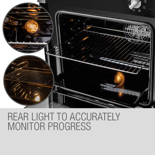 EuroChef 60cm Stainless Built-In 70L Grill 8 Function Fan Forced Electric Wall Oven