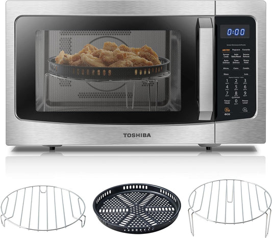 Toshiba 4-in-1 ML-EC42P, SS Countertop Microwave Oven, Smart Sensor, Convection, Air Fryer Combo, Mute Function
