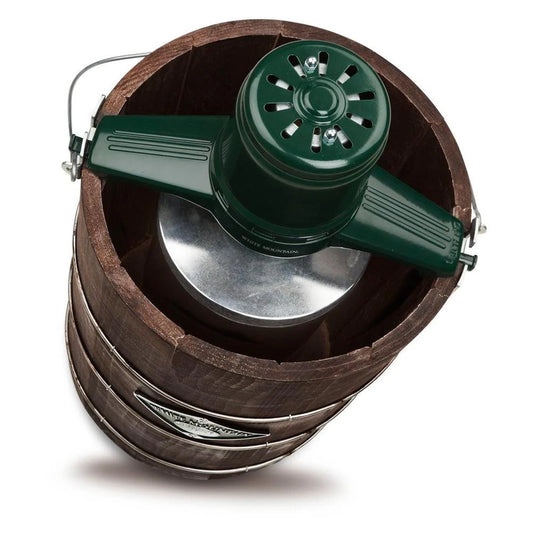 White Mountain 6 Qt. Green And Brown Electric Ice Cream Maker