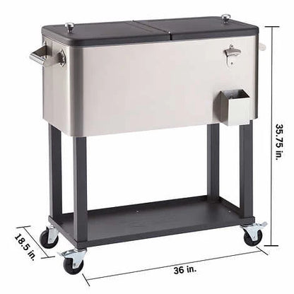 Trinity Stainless Steel Cooler With Cover, 100 Quart