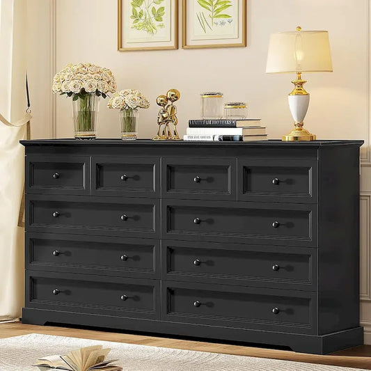 10 Drawers Dresser 55 Large Drawers Wood Dressers And Chest Of Drawers
