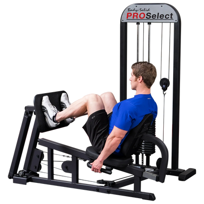 Body Solid Pro Select Leg Press Glp Stk/3 With 310 Lb Stack, Oversized Rubberized Footplate, Double Beam Design, Commercial Bearings