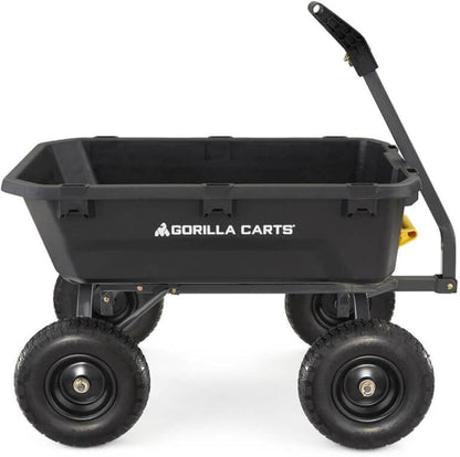 7GCG-NF Heavy-Duty Poly Dump Garden Cart With No-Flat Tires, 7 Cu. Ft., 1200-Pound Capacity, Black