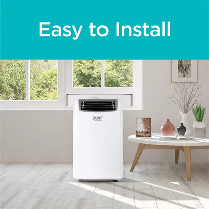 Black Plus Decker 14,000 BTU Portable Air Conditioner With Heat And Remote Control, White
