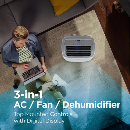 Black Plus Decker 10,000 BTU Portable Air Conditioner For Rooms Up To 450 Sq With Remote Control
