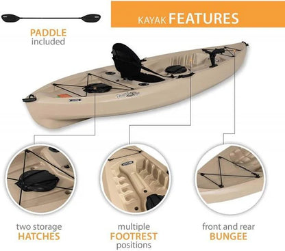 Lifetime 90806 Tamarack Angler 100 Fishing Kayak C 2-Pack, Paddles Included