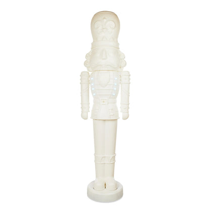Holiday Time Animated White Nutcracker Blow Mold, 75-Inch, LED Lights And Music, Christmas Decoration