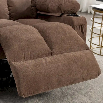 Grey Oversized Recliner With Heat And Massage, 150 Recline, 30 Rocking, USB Charging, And 2 Cup Holders