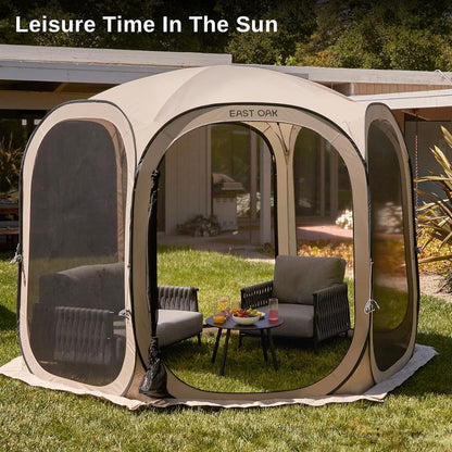 East Oak Screen House Tent Pop-Up Portable Screen Room Canopy Instant Screen Tent 10 x 10 Ft