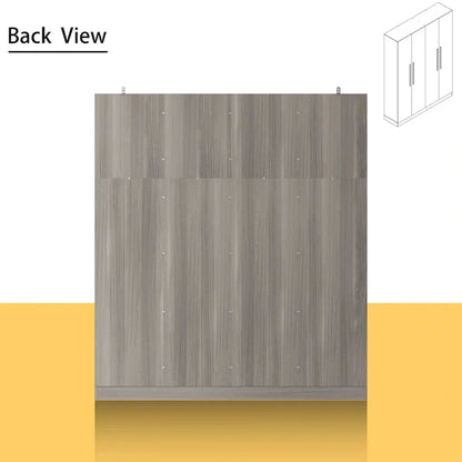 Modern Freestanding Solid Wood Wardrobe Closet With Storage Shelves