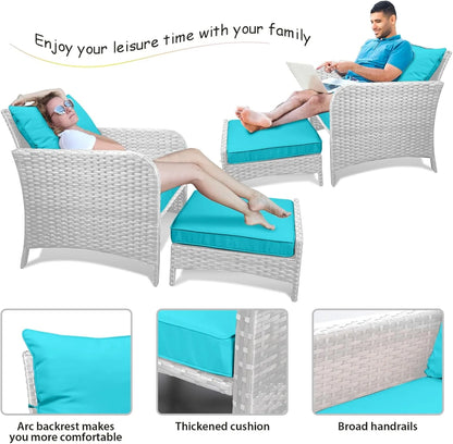 Leveleve Balcony Furniture 5 Piece Patio Conversation Set