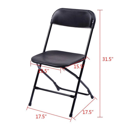 Ktaxon 6 Ft. White Folding Table And 10 Pack Folding Chairs Black, Plastic Table And Chair Set