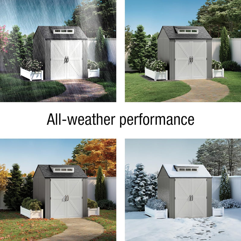 Rubbermaid Resin Outdoor Storage Shed With Floor