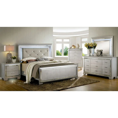 Ruff Crocodile Contemporary Wood 9-Drawer 2-piece Dresser And Mirror Set By Furniture Of America