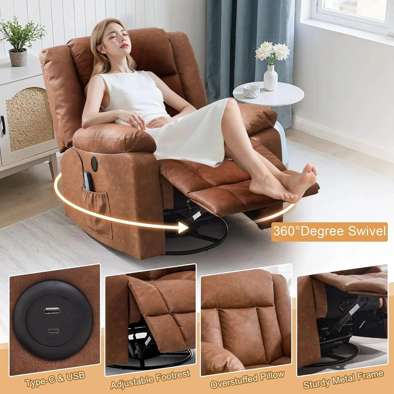 Rocker Recliner Glider Recliner Chairs For Adults 360 Degree Swivel Rocking Chair