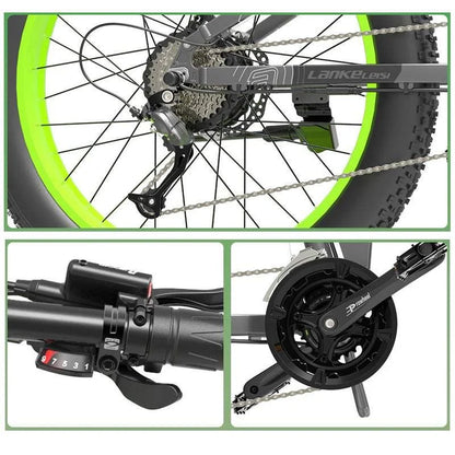 Lankeleisi XT750 Plus 1000W 26 In. Fatbike Dual Crown Fork Foldable E-Mountain Bike 17.5Ah