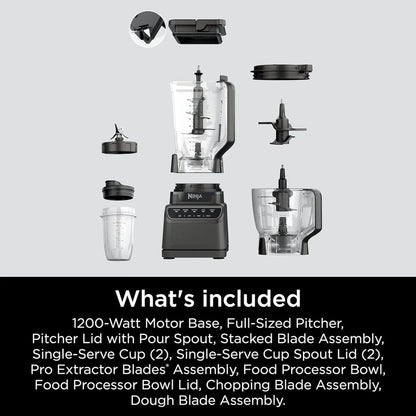 Ninja Mega Kitchen System 1500 Watt 72 Ounce Full Size Blender And 8 Cup Food Processor