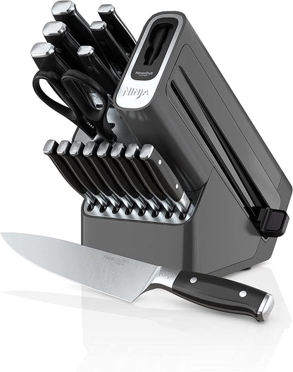 Ninja K32017 Foodi NeverDull 17 Piece Premium Knife System Block Set With Built-In Sharpener, Stainless Steel/Black