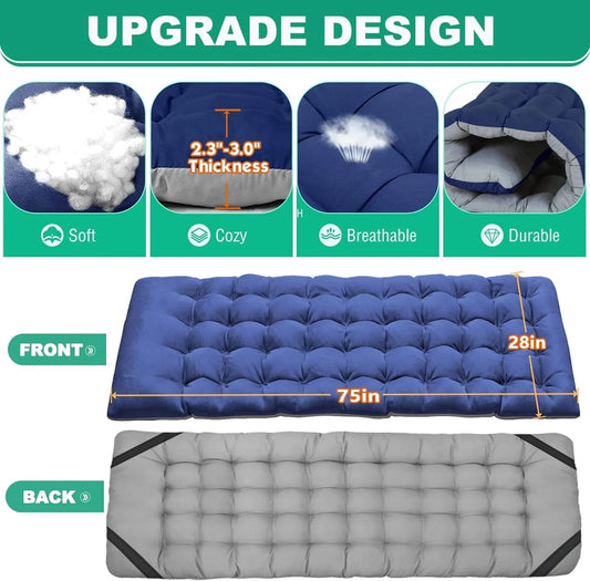 Slsy 2 Pack Folding Bed Cot With 3.3 In. 2 Sided Mattress, 75 In. 28 In. Folding Camping Cots With Carry Bag, Portable Sleeping Cot Guest Bed