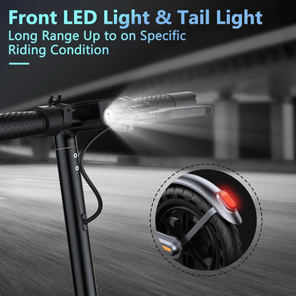 Electric Scooter, 350W/500W Powerful Motor, 8.5 In./10 In. Solid Tires, 19/22Mph, 28/21/12 Miles Range, Dual Braking