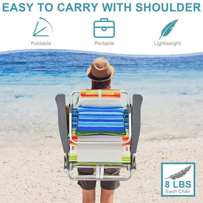 Costway 4-Pack Folding Backpack Beach Chair 5-Position Outdoor, See Details