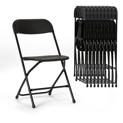 10 Pack Plastic Folding Chair 350lb. Capacity For Events Office Wedding Party Picnic Kitchen Dining