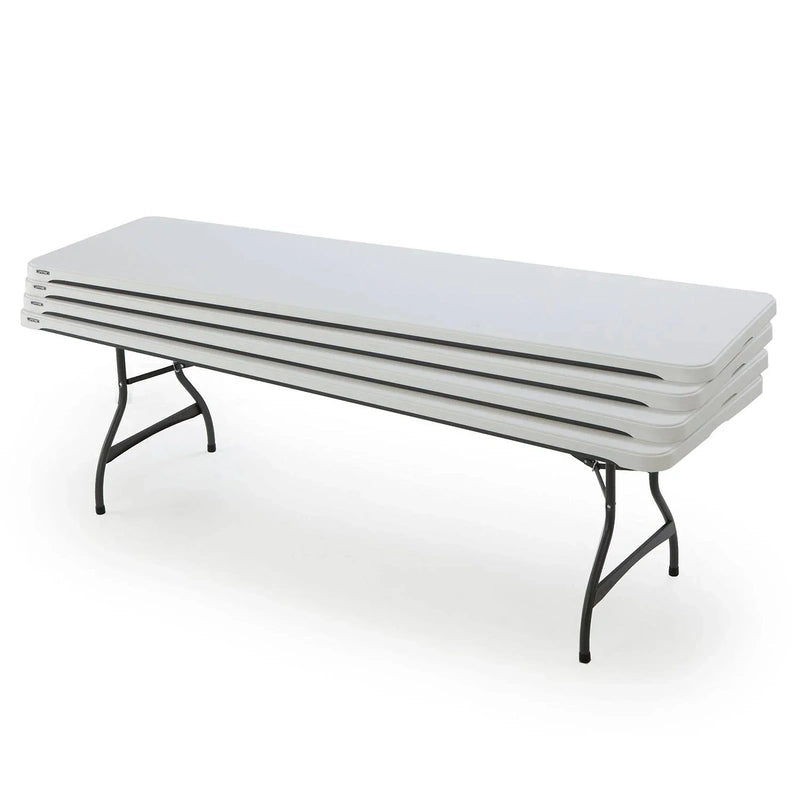 Lifetime 4-Pack Commercial Stackable Folding Table 8 Ft.- White, 80344
