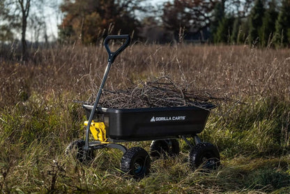 7GCG-NF Heavy-Duty Poly Dump Garden Cart With No-Flat Tires, 7 Cu. Ft., 1200-Pound Capacity, Black