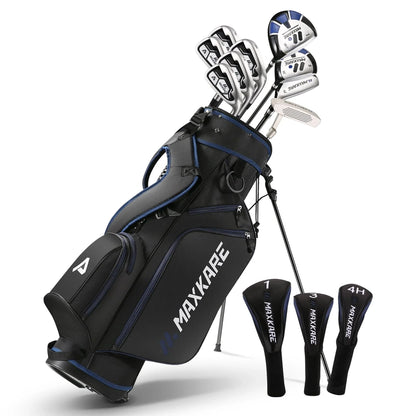 MaxKare Complete Golf Clubs Set Golf Men's Regular 13-Piece Complete Set Includes Driver, Fairway Wood, Hybrids, 6-9 Irons, Pw, Putter, Stand Bag