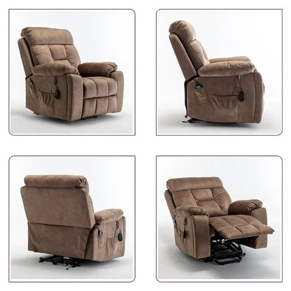 Large Electric Massage Lift Recliner With Heat, Hidden Cup Holder