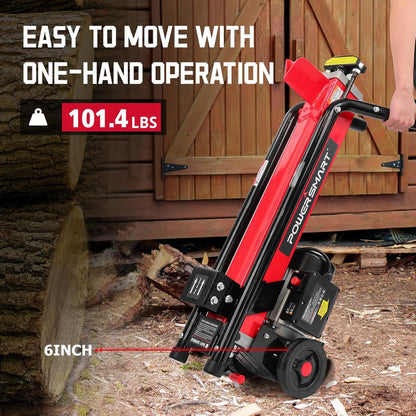 PowerSmart Electric Log Splitter 7-Ton, Efficient Wood Splitter With 3500 Motor Speed, 15 Amp