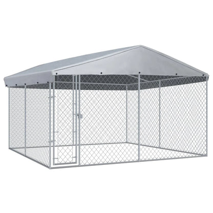 Outdoor Dog Kennel With Roof 150.4