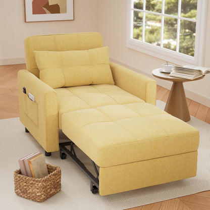 Sofa Bed Chair 3-in-1 Convertible Pullout Single Sleeper Chair Bed Spacious Multifunctional Sofa