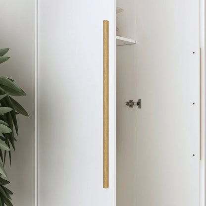 Modern Freestanding Solid Wood Wardrobe Closet With Storage Shelves
