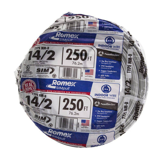 Southwire 250 Ft. 142 Solid Romex SIMpull Cu Nm-B Wg Wire 28827455