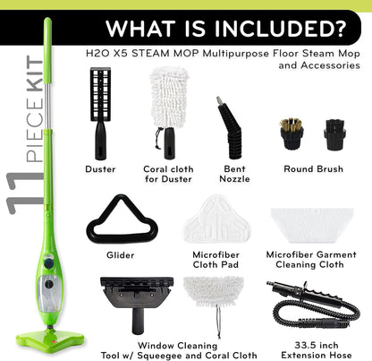 H2O Mop X5 Steam Mop And Handheld Steam Cleaner For Cleaning Hardwood And Kitchen Tile Floors Grout Cleaner Upholstery Cleaner And Carpets