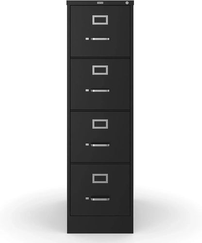 Staples 4-Drawer File Cabinet, Lockable, Black, 25 In.D x 15 In.W