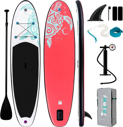 FunWater Inflatable Stand Up Paddle Board With Premium Sup Paddle Accessories, Non-Slip EVA Deck, 11'/10'6' Paddle