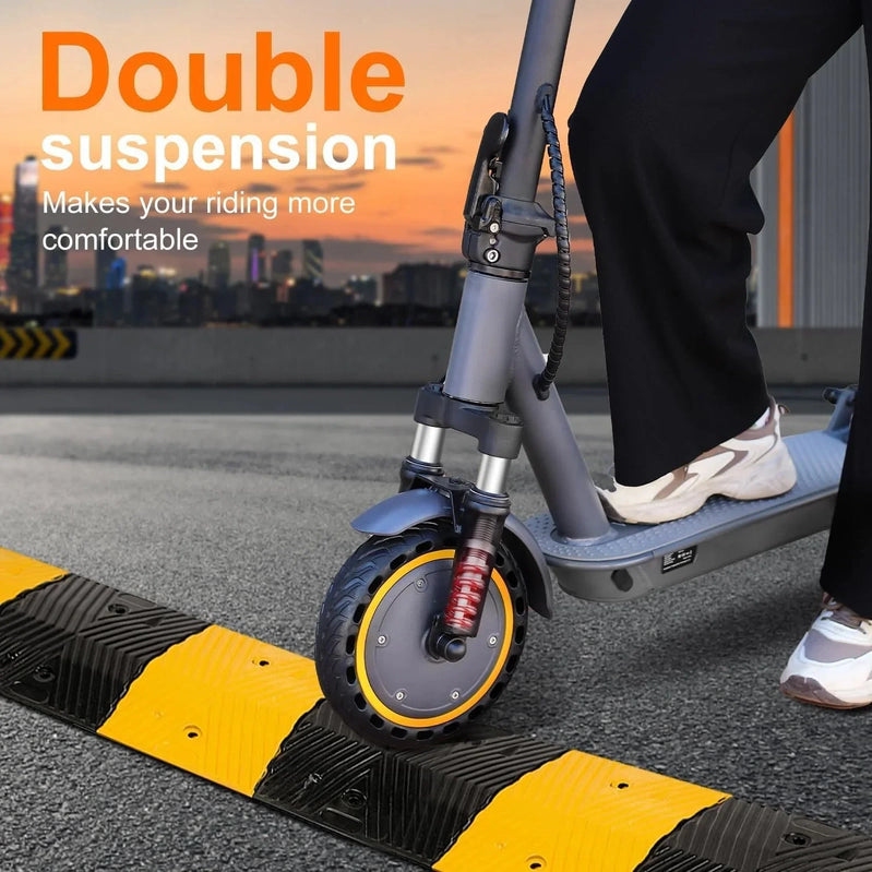 Electric Scooter, 350W/500W Powerful Motor, 8.5 In./10 In. Solid Rubber Tires, 19/22 Mph, 28/21/12 Mile Range, Dual Brakes