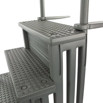 Select Anti-Slip in-Pool Steps, Gray, For Above Ground Swimming Pools, Can Mount To Decks 48 In. To 54 In. H, Safety Stairs Capacity Up To 300 Lbs