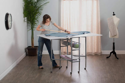 Sew Ready Hobby Cutting Table, 58.75 In. x 36.5 In., White/Silver, x36