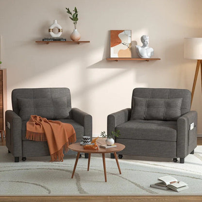 3-in-1 Adjustable Sleeper Sofa Bed, Pull Out Chair Sofa, Convertible Folding Bed For Living Room