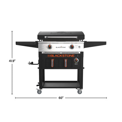 Blackstone 2-Burner 28 In. Griddle With Electric Air Fryer And Hood