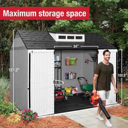 Rubbermaid Resin Outdoor Storage Shed With Floor