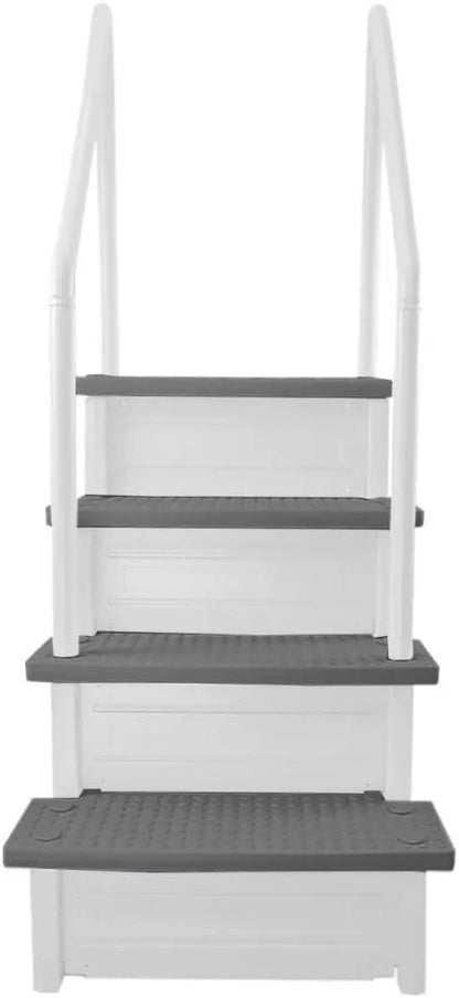Select Anti-Slip in-Pool Steps, Gray, For Above Ground Swimming Pools, Can Mount To Decks 48 In. To 54 In. H, Safety Stairs Capacity Up To 300 Lbs