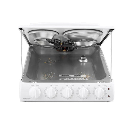 20-inch Electric Oven With 4 Cooking Zones, Freestanding, In White