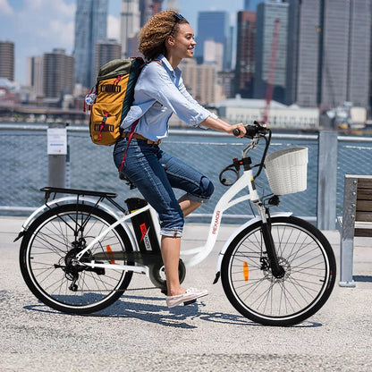 Pexmor Electric Bike For Adults, 350W, Peak 500W City Commuter Ebike 36V 12.5Ah Removable Battery